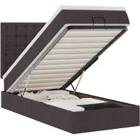 vidaXL Ottoman bed met matras 80x200cm stof donkerbruin