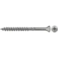 Fischer 100x Houtfaçadeschroef FFSII-RT6 5 x 80 mm Verzonken kop Roestvrij staal A2 Deeldraad Binnenster TX - 548567