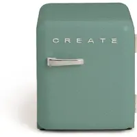 Create - Koelkast in retrostijl - Sage - Handvat Zilver - FRIDGE RETRO 48L