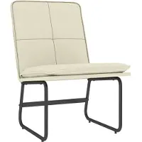 vidaXL Loungestoel 54x75x76 cm kunstleer crèmekleurig
