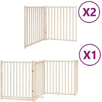 vidaXL Hondenhek inklapbaar met deur 8 panelen 640 cm populierenhout
