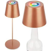 Briloner Calida - Tafellamp oplaadbaar - dimbaar - voor binnen en buiten - 3 in 1 - RGBW - IP44 - snoerloze - in hoogte verstelbaar - 36 x Ø 10,5 cm - bronskleurig