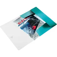 Leitz WOW elastomap met 3 kleppen, uit PP, ft A4, ijsblauw