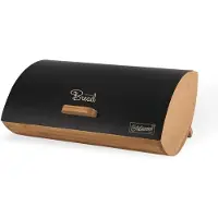 Maestro MR-1775-BLACK - Broodtrommel - Hout Bamboo Metaal - Zwart