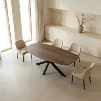 Giga Meubel Eettafel Jaimy Donkerbruin Deens Ovaal 200cm