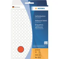 Herma Etiket 2212 rond 8mm rood 5632stuks - 3 stuks