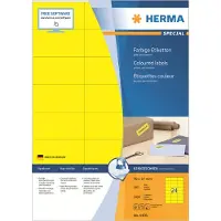 Herma Special 4406 permanent hechtende etiketten A4 70 x 37 mm geel (2400 etiketten)