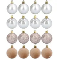 Cadro 16x Kerstballen 6 cm Onbreekbaar Mat Eikel Glitter Fluweel