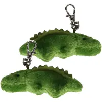 Nature Planet pluche krokodil knuffel sleutelhanger - 2x - 6 cm - Speelgoed dieren sleutelhangers