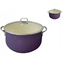 Epewex Degelijk Emaille Pan met Deksel 5L - Paars