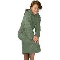 Artg Boyzz & Girlzz Kinder Badjas met Capuchon - Leger Groen - Army Green - Maat 164/176