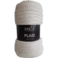 Mica Decorations Mica Charlene Fleece Plaid 180x130 cm – Zacht Woondeken – Wit
