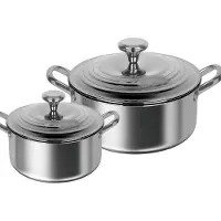Cheffinger Lage Braadpannen Set - 24cm & 28cm - RVS - Zilver