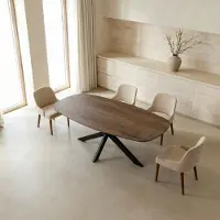 Giga Meubel Eettafel Jaimy Donkerbruin Deens Ovaal 160cm