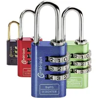 Burg wachter 2er Set Duo 88 20 F SB Hangslot Blauw, Groen, Rood, Zwart Cijferslot