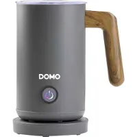 Domo DO745MF “Wood You” Elektrische Melkopschuimer - Melkklopper - Warm en Koud Opschuimen - Mat Grijs - PFAS-vrij - Houtlook afwerking