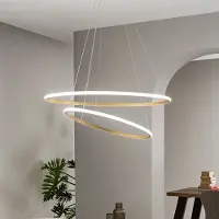 LUCE Design Hanglamp Axis, messing / goud, Woon-/ Eetkamer, metaal, Modern