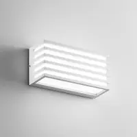 In.tec® LED-wandlamp buiten Dukrot, wit / opaal, Aluminium, Modern, LED wandlamp buiten