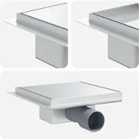 vidaXL 2 in 1 Doucheafvoer Zilver 20 x 20 cm Roestvrij staal 304