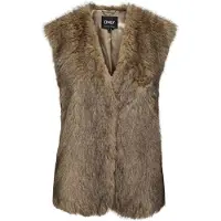 ONLY Regular fit gilet van imitatiebont met haakjessluiting, model 'DAWN'