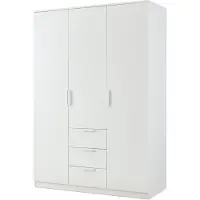 En.casa Kledingkast Eiselfing 176x120x52 cm met 4 vakken en 3 lades wit []