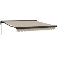 vidaXL Uitschuifbare luifel Beige 350 x 250 cm Stof en Metaal