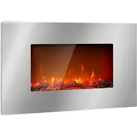 Klarstein Lausanne Luxe elektrische haard 2000W 2 warmtestanden 90 cm roestvrij staal