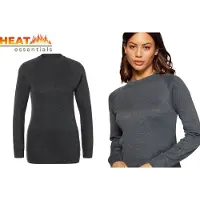 Heat Essentials - Thermo Ondergoed Dames - Thermoshirt Dames - Antraciet - XL - Thermokleding Dames - Thermo Shirt Dames Lange Mouw