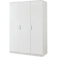 En.casa Kledingkast 'Eiselfing', 176 x 120 x 52 cm, met 3 deuren, 1 stang en 4 vakken, wit