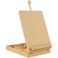 HOMCOM Schildersezel Box Beukenhout 27L x 41,5B x 42,5-74,5H cm Beuken