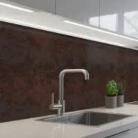 KitchenYeah Keuken achterwand 200x60 cm - Spatscherm zelfklevend Metaal - Roest print - Donker - Bruin - Muurbeschermer - Spatwand fornuis