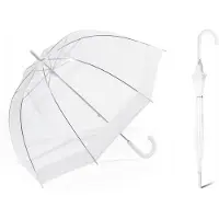 Happy Rain Paraplu Happy Rain Long Domeshape White Border