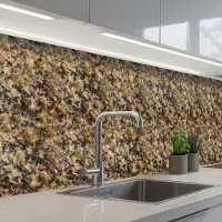 KitchenYeah Keuken achterwand 250x60 cm - Spatscherm zelfklevend Graniet - Kleur - Bruin - Muurbeschermer - Spatwand fornuis