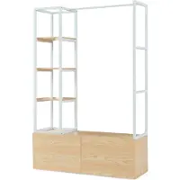 En.casa Kledingrek Egmating met lades 180x120x40 cm wit en eikenkleurig []