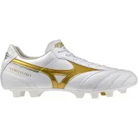 Mizuno Morelia II Pro Gras / Kunstgras Voetbalschoenen (MG) Wit Goud Zilver