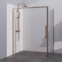 Brauer Season Douchecabine Met Schuifdeur 160x100cm - Koper - Gehard Glas - Douche, Douchecabines - 8721357903975