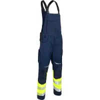 Kübler PSA REFLECTIQ 32088340 Hi Vis Reflecterend Amerikaanse Overall HEREN Overall Werkkleding Geel Blauw - Met Kniezak
