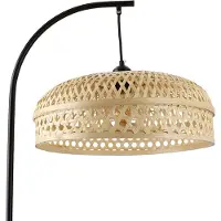 Olucia - JENNIFER - Vloerlamp - Bruin / Zwart - Vorm: Rechthoek