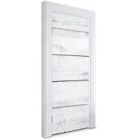 Wallfluent Deursticker - Witgekalkte planken Deurbehang Sticker - 75 x 205 cm - Romig Deurbehang - Moderne Deur Sticker - Imitatietextuur Deurposter - Deursticker voor de Badkamer - Deur plakfolie