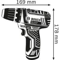 Bosch GSR 12 V Lot de 15 + 2 x 4,0 Ah en sac, 1, 0615990hv1