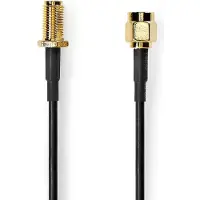 Nedis antennekabel | SMA stekker | SMA aansluiting Verguld | 50 Ohm | Afzonderlijk afgeschermd | 1,00 m | Rond | PVC | Zwart | Label