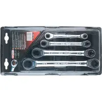 Ks Tools 503.4364 Set dubbele ringratelsleutels