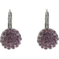 Behave - Oorbellen dames - zilverkleur - paars - feestelijk - 2,5 cm