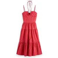 Scotch & Soda Cotton Seersucker Midi Dress House Of Mirrors Pink Size: 34 | Midi Dresses Outlet | Dames | Roze