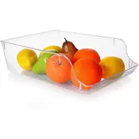 Koopman International - Organizer voor koelkast - 35x22,5x10 cm - Transparante Kunststof - Zonder Deksel