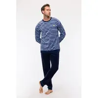 Woody - Jongens/Heren Pyjama - Blauw Gestreept