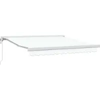 vidaXL Uitschuifbare luifel Wit 350 x 250 x 165 cm Stof en Metaal