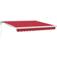 vidaXL Uitschuifbare luifel Rood 300 x 250 cm Stof en Metaal