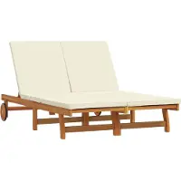 vidaXL Ligstoel Bruin 125 x 200 x 84 cm Massief Acacia Hout