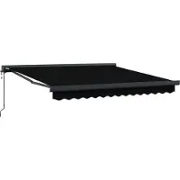 vidaXL Uitschuifbare luifel Zwart 350 x 250 x 165 cm Stof en Metaal